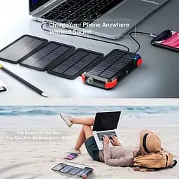 Зовнішній акумулятор на сонячній панелі 20000mAh PN-W12Pro Solar Power bank - мініатюра 7