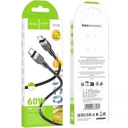 Дата кабель Hoco X109 Energy silicone Type-C to Type-C 60W (1m) Black - мініатюра 2