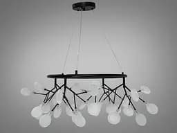 Гармонично сбалансированная, люстра на тросах "Светлячок", 36 ламп, черная