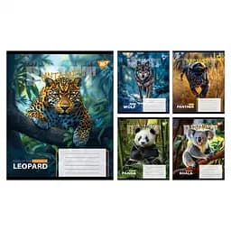 Зошити учнівські 36 аркушів клітинка Yes The wild, 15 шт. в упаковці