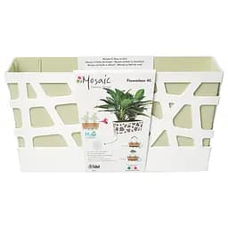 Вазон Idel Flowerbox, 40 см, фісташковий з білим (730041) - мініатюра 3