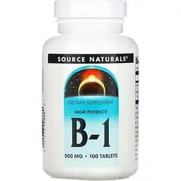 Тіамін B-1 Source Naturals High Potency 500 мг 100 таблеток
