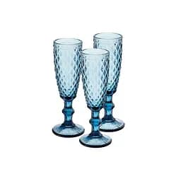 Уцінка. Набір келихів S&T Аргайл Кобальт для шампанського 180 мл 6 шт. (9446)