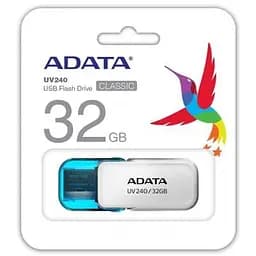 USB флеш накопичувач ADATA 32GB UV240 White USB 2.0 (AUV240-32G-RWH) - мініатюра 3
