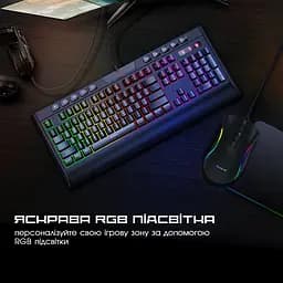 Клавіатура ігрова XTRIKE GAME KEYBOARD Провідна геймерська клавіатура, мембранна клавіатура, клавіатура з підсвічуванням RGB + мишка ігрова у подарунок - мініатюра 6