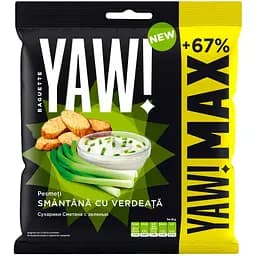 Сухарики багети Yaw! зі смаком сметани з зеленню 85 г