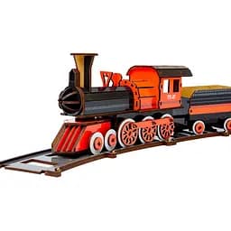 Дерев'яний 3D конструктор Потяг PuzzleOk Puz-00924 231 деталь  - мініатюра 5