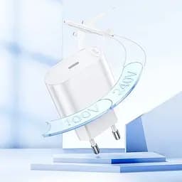 Мережевий зарядний пристрій Hoco C109A USB-C 20w White (6942007656658) [162329] - мініатюра 8