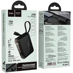 Портативний ЗП Power Bank Hoco J139 Hero 22.5W+PD20W + Lightning 10000 mAh Black - мініатюра 6