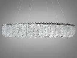 Підвісна кришталева LED люстра для вітальні Diasha 505-800CH хром 80 см 48W 3 режими світла - мініатюра 5