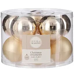 Ялинкові кулі House of Seasons скляні 6 см шампань 10 шт. (8718861800289)