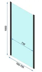 Душова кабіна Rea Rapid Slide 80x110 black REA-K6421 + REA-K6401, Чорний матовий, Універсальна, прозрачний, Чорний матовий - мініатюра 7