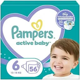 Подгузники Pampers Active Baby Giant Размер 6 (13-18 кг) 56 шт (8001090950130)