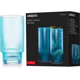 Набір склянок Ardesto 380 мл 2 шт. блакитний (AR2638SBL) - мініатюра 3