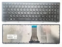 Клавіатура для ноутбуків Lenovo IdeaPad G500S, S500, S510, Z510, Flex 15 чорна з чорною рамкою