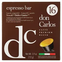 Кава в капсулах Carraro Don Carlos Dolce Gusto Espresso Bar, 16 капсул