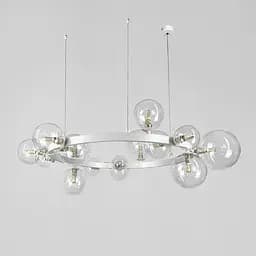 Кольцевая люстра с прозрачными 15 плафонами в белом корпусе Ø 80 см | Line F | Ст. AT32/15R WT+CL