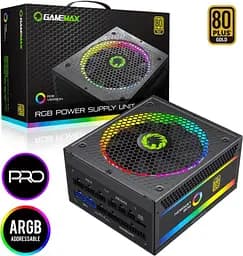 Блок живлення GameMax 750W ARGB 750 PRO 80+ Gold (ATX3.03.1 PCIe5.0 (RGB 750 PRO (ATX3.03.1 PCIe5.0) - мініатюра 6