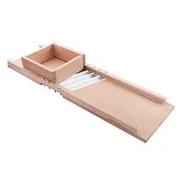 Деревянная шинковка для капусты и нарезки овощей с тремя лезвиями с лотком и болтами (22*69 см), Wood&Steel 84944