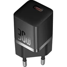 Зарядний пристрій адаптер Baseus GaN5 30 W (CCGN070401) 1Type-C чорний