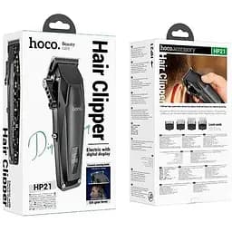 Машинка для стрижки Hoco HP21 чоловіча акумуляторна машинка для стрижки чорна - мініатюра 2