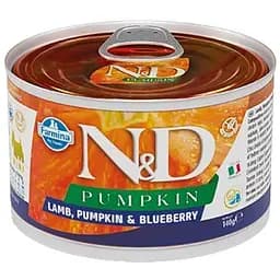 Вологий корм для дорослих собак міні-порід Farmina N&D Grain Free Pumpkin Lamb, Pumpkin&Blueberry Adult Mini, гарбуз, ягня та чорниця, 140 г - мініатюра 2