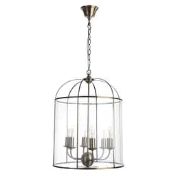 Люстра Brille лофт подвесная свеча E14 40W BZ (BL-258S/6)