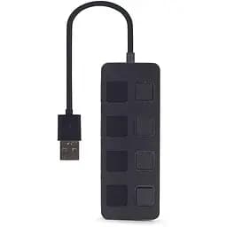 USB-Хаб Gembird 4 порти USB 2.0 UHB-U2P4-05, пластик, чорний (UHB-U2P4-05) - мініатюра 2