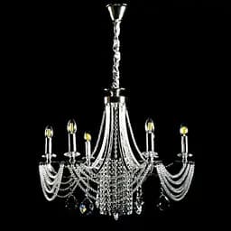Елегантна підвісна кришталева люстра Splendid Ray L6008/8 (SILVER) - хром, 8xE14, діаметр 75 см, від 14 до 22 м2