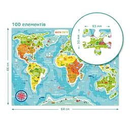 Дитячий пазл Карта Світу DoDo 300110/100110, 100 елементів - мініатюра 4