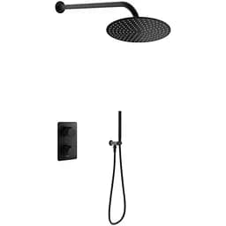 Душева система Kohlman Experience 25 black з термостатом + BOX прихованого монтажу KPL-QW432EBR25, Чорний матовий