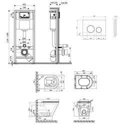 Набір Q-tap Nest 4 в 1 підвісний унітаз Scorpio Ultra Quiet 520x365x365 + комплект інсталяції QT1433053EUQW45165 - мініатюра 8