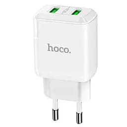 Мережевий зарядний пристрій Hoco N6 Charmer 2 USB, QC3.0, 3 A White - мініатюра 3