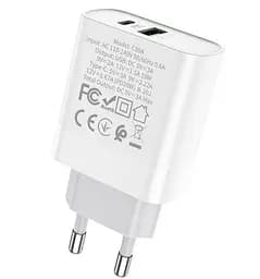 Мережевий зарядний пристрій Hoco C80A Plus Rapido PD20W + QC3.0 charger ( EU ) Білий - мініатюра 3