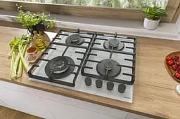 Варильна поверхня Gorenje газова на склі, 60см, чавун, білий - мініатюра 2