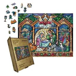 Деревянный пазл Вертепная Мозаика, А3, Картонная коробка 200 элементов