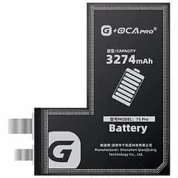 Акумулятор iPhone 15 Pro 3274mAh, без контролера, оригінал G+OCA PRo
