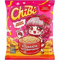 Вермишель быстрого приготовления ChiBi со вкусом говядины 60 г
