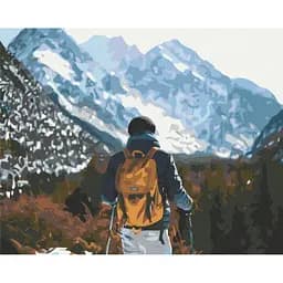 Картина по номерам на підрамнику Brushme Мандрівник в горах
