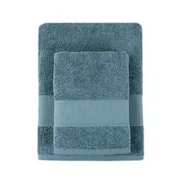 Рушник махровий Lotus Home - Dena navy сіро-синій 50x90 - мініатюра 2