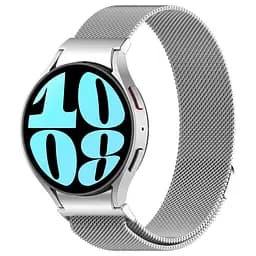 Ремінець для Samsung Galaxy Watch 5 Pro 45mm - сріблястий ширина кріплення 20мм металевий Watchbands Milanese Button (W42-5WB29640524) - мініатюра 2