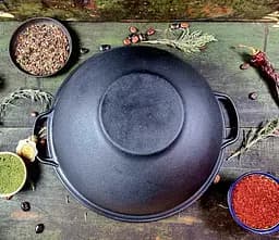 Казан узбецький Наша майстерня WOK з кришкою-сковородою гриль 8 л (Т405СРGr) - мініатюра 4