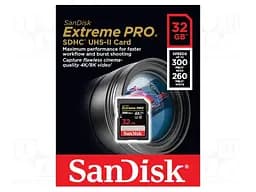 Картка пам'яті SDHC SanDisk Extreme Pro 32 Gb class 10 UHS-II U3 V90 (300 Mb/s) - мініатюра 3