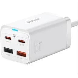 Зарядний пристрій адаптер Baseus Gan3 Pro CCGP040002 4 виходи біле