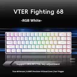Ігрова дротова магнітна клавіатура VTER fighting68 / 8K / Magnetic Switch / White - мініатюра 2