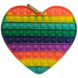 Сенсорна іграшка Pop it антистрес 20 см серце великий XXL райдужний різнокольоровий