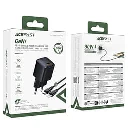 МЗП Acefast A118 PD30W GaN (1USB-C) + кабель Type-C to Lightning Black - мініатюра 3