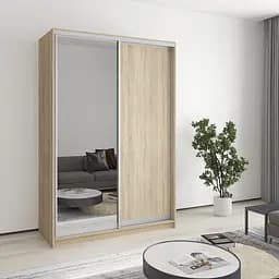 Шафа-купе дводверна MebelStar Стандарт AL ДСП/Дзеркало 140x60x210 см Дуб сонома (MBS-2427)
