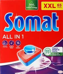 Таблетки для миття посуду у посудомийній машині Somat All in one, 65 таблеток - мініатюра 7