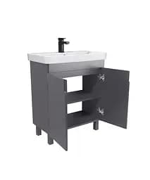 Тумба Мойдодир Simple Graphite 70-U з умивальником River 70 графітова універсальна Графіт - мініатюра 7